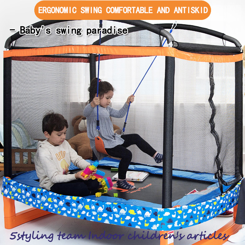 American swing trampoline casa infantil para niños trampolín de interior para niños con red protectora