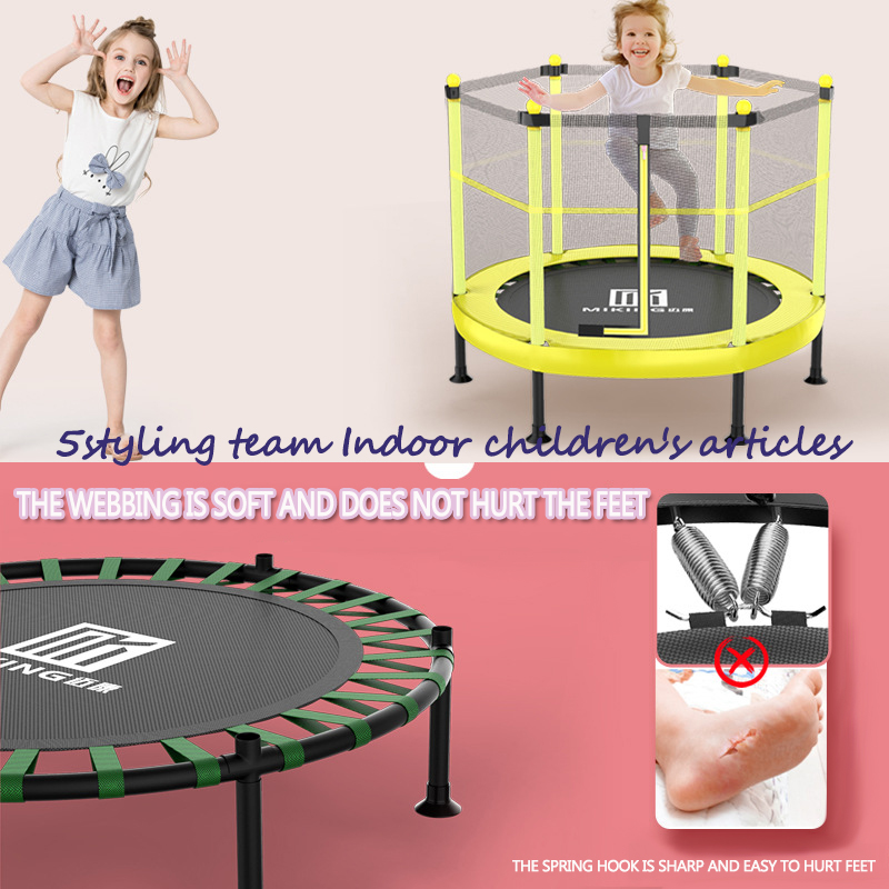 Trampolín para adelgazar Trampolín Trampolín para niños Trampolín familiar para bebés con red protectora Habitación infantil pequeña para bebés